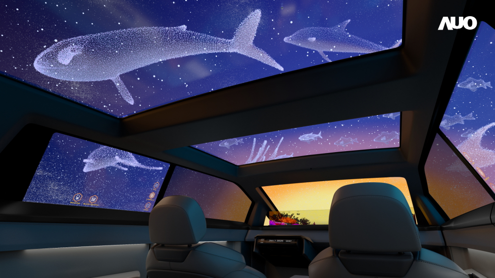 威尼斯wns9778以Smart Cockpit 2025展示一系列領(lǐng)先業(yè)界的Micro LED Display HMI 解決方案，其中幻境全景天幕(Vitrual Sky Canopy)是全球首度導(dǎo)入大尺寸、透明Micro LED 顯示器於天窗的應(yīng)用，帶來無邊際的沉浸式體驗